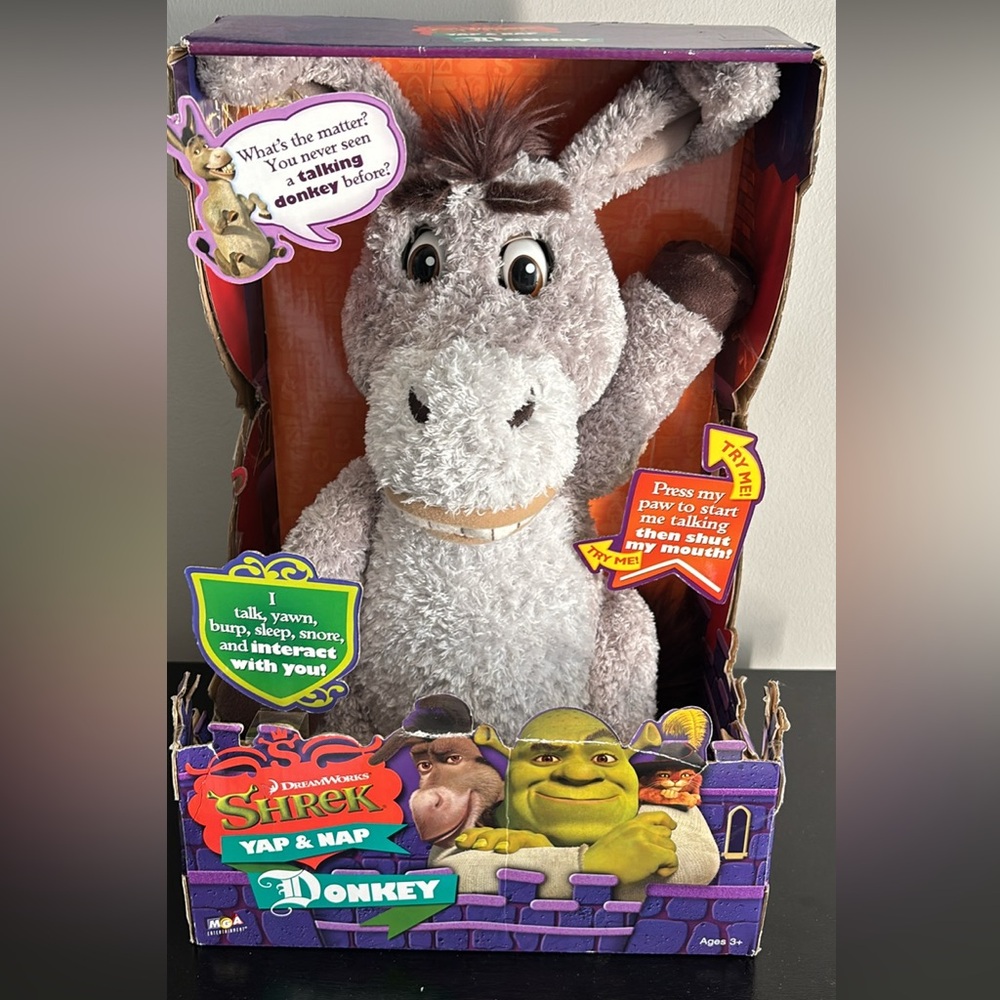 DreamWorks Shrek Interactive Donkey Plush - Gray and White